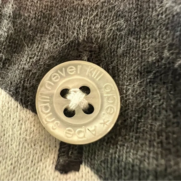 BAPE A Bathing Ape Camo Polo Shirt Gray/Black Ape Head Logo Mens Small - Picture 11 of 11